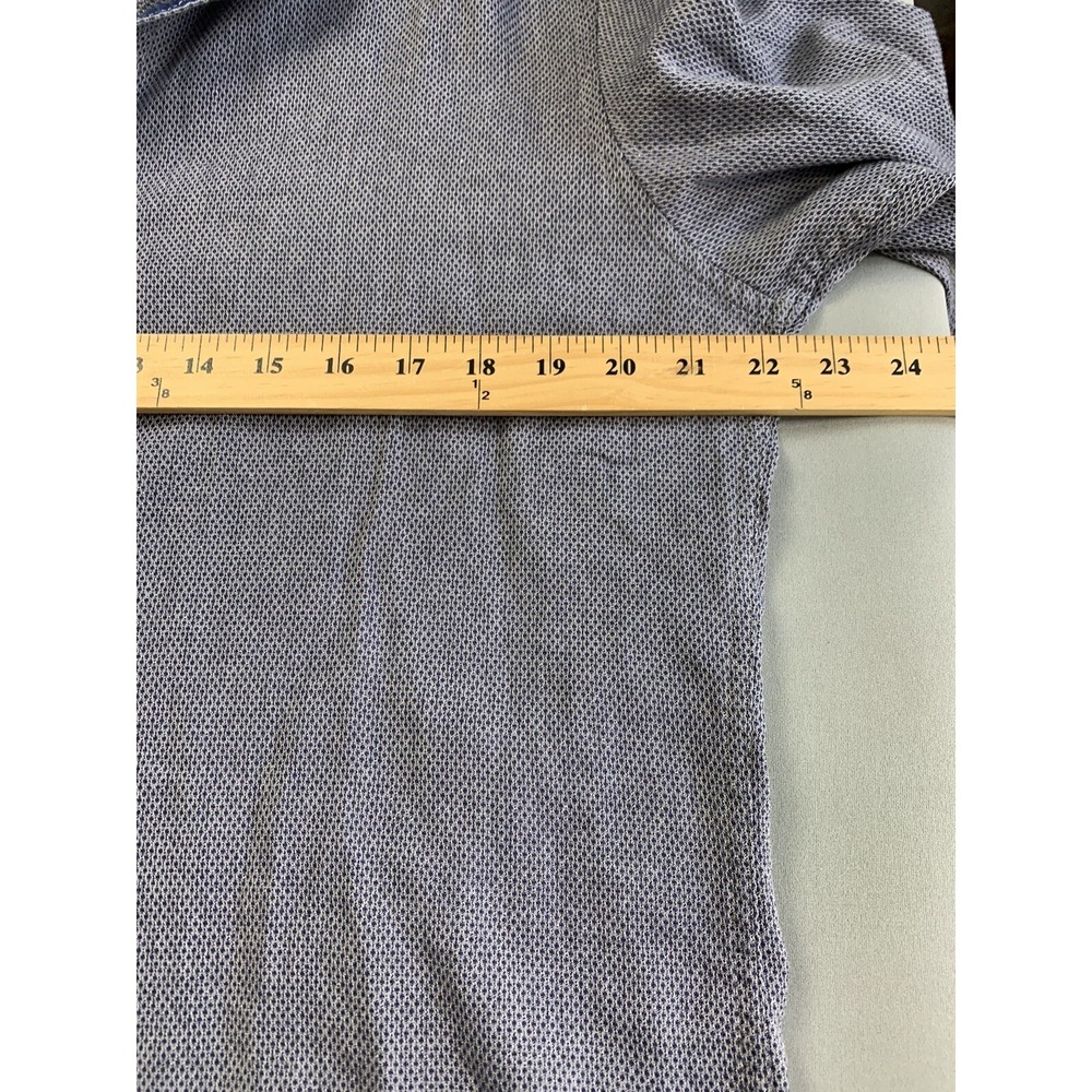 Robert Graham Mens Dress‎ Shirt Medium Blue Preppy Contrast Flip Cuff Office - Picture 7 of 10